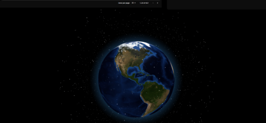 Animated SPIKE globe visualization with starfield background